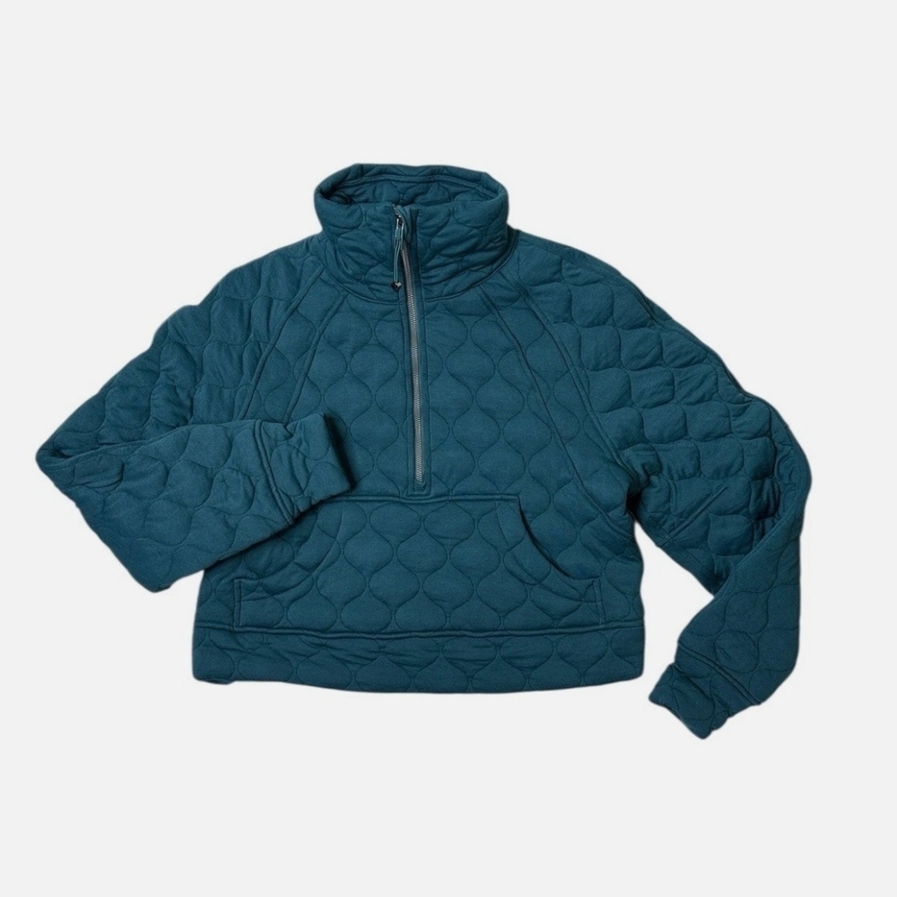 Lululemon Womens Quilted Scuba Oversized Half Zip Lined M/L